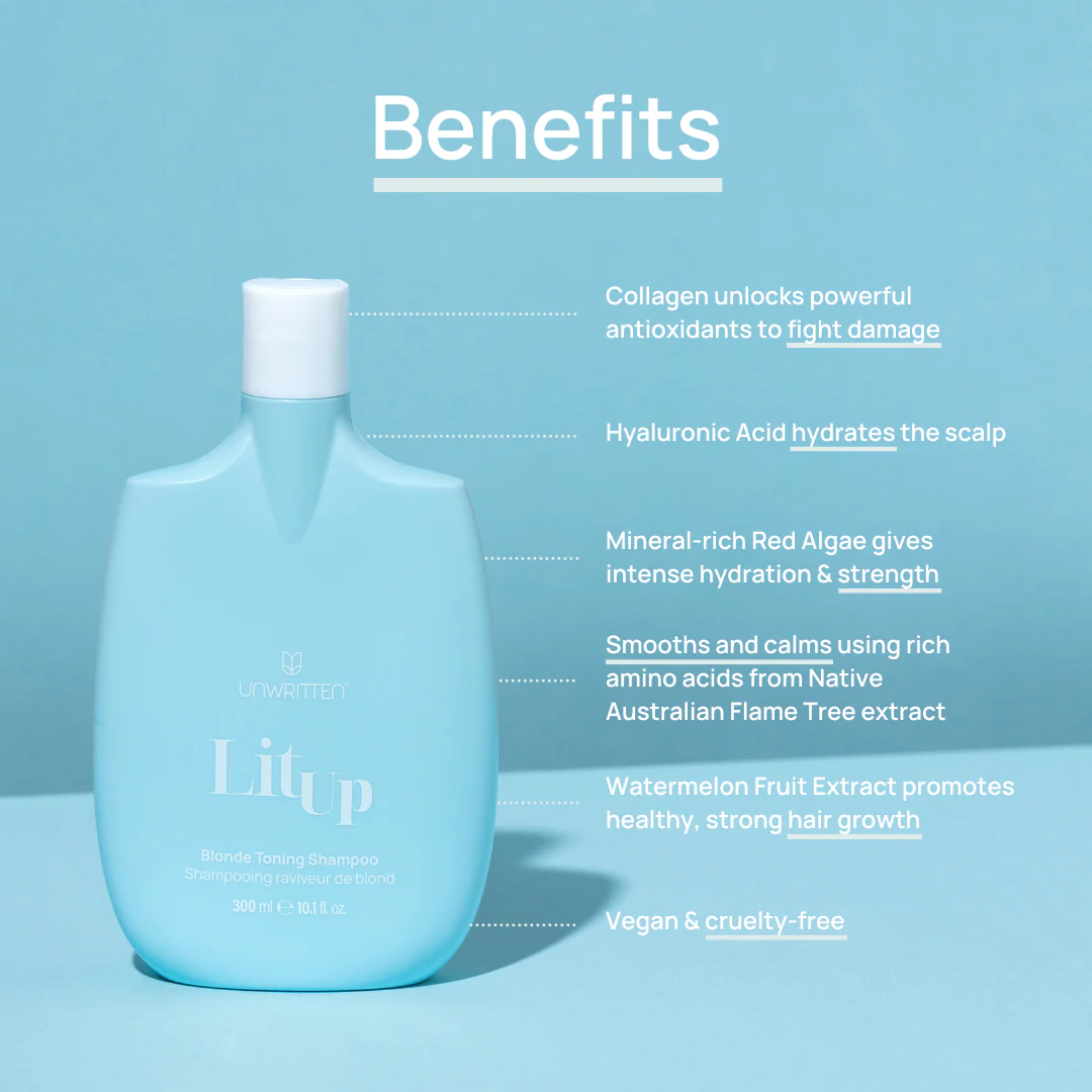 Unwritten Lit Up Blonde Toning Shampoo 300ml - Image 7